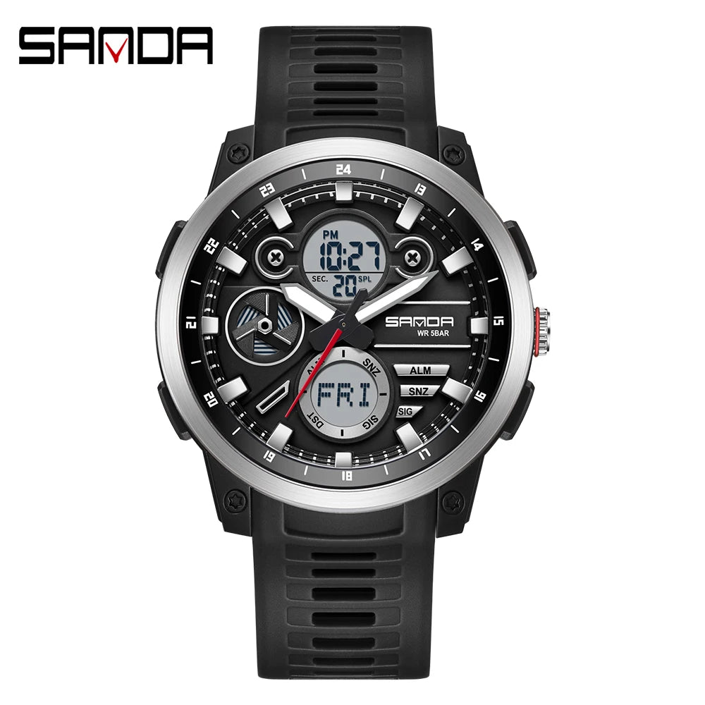 SANDA Men’s Dual Display Sport Watch
