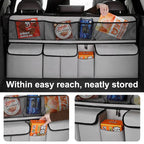 9-Pocket Car Seat Back Organizer Wear-Resistant Oxford Cloth Gray