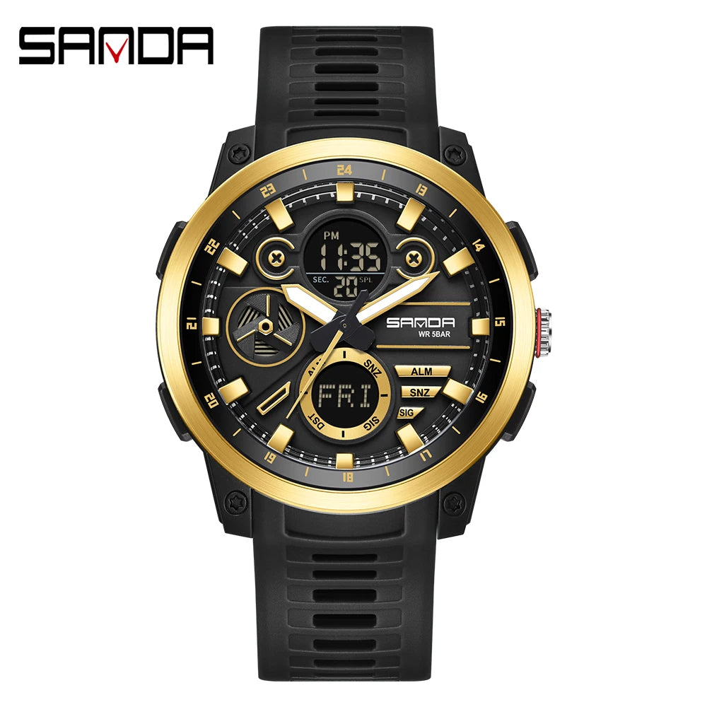 SANDA Men’s Dual Display Sport Watch