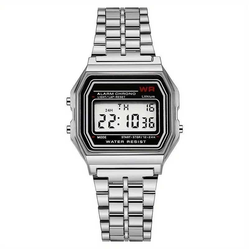 Luxury Square Dial Men's Quartz Watch - Stainless Steel Strap & Calendar
